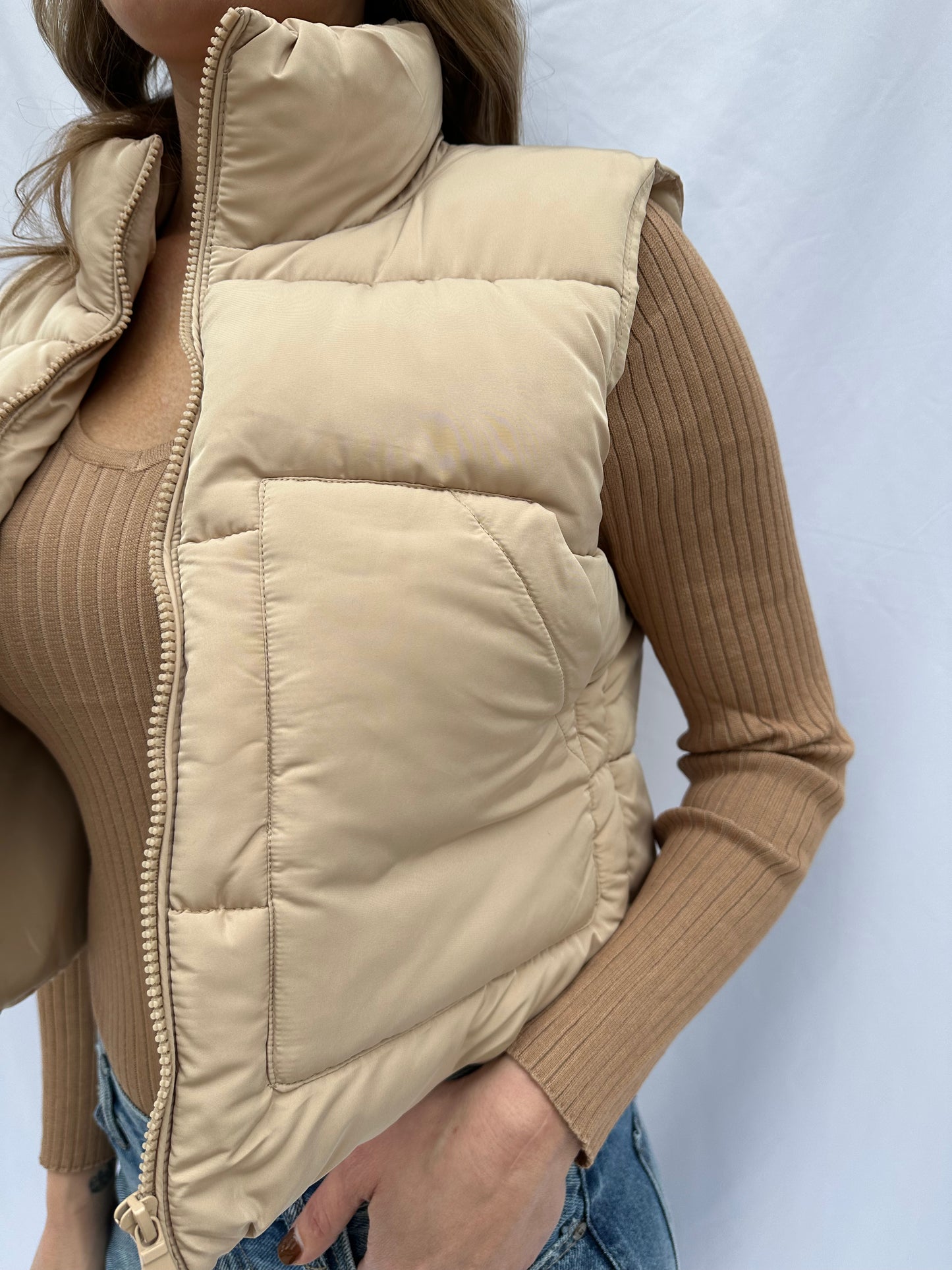 Katie Puffer Vest Khaki