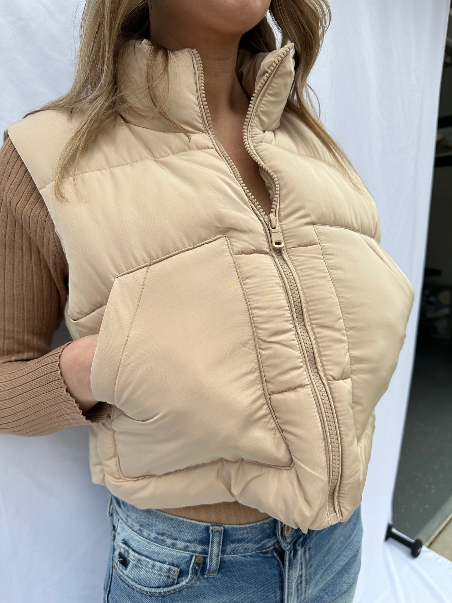 Katie Puffer Vest Khaki