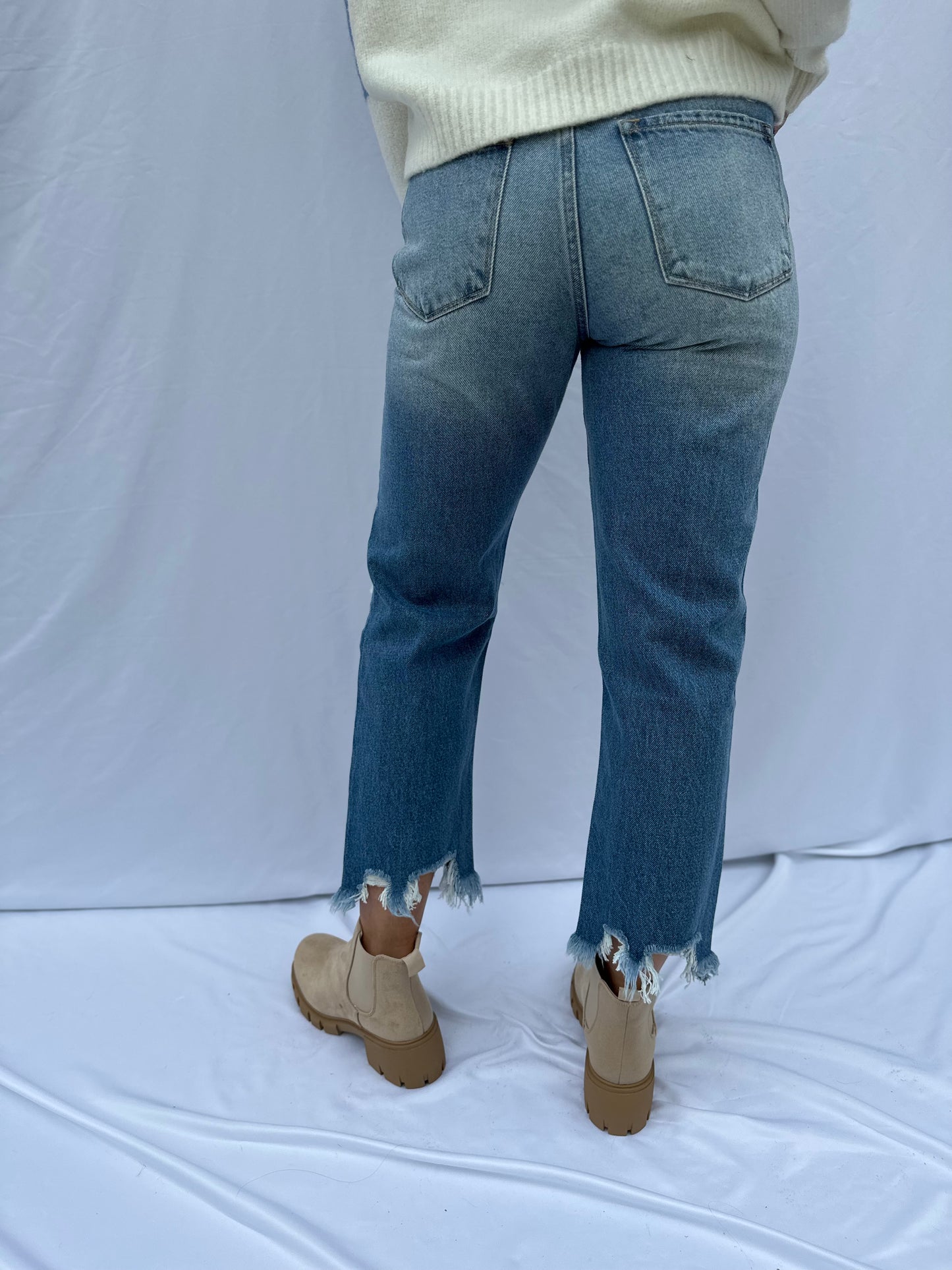 Jenny High Rise Chewed Up Mom Jean