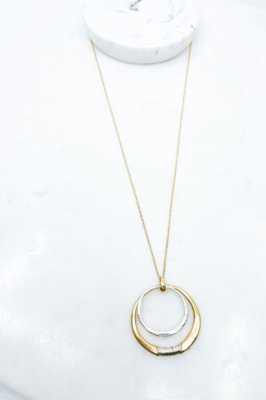 Mixed Metal Wrapped Necklace