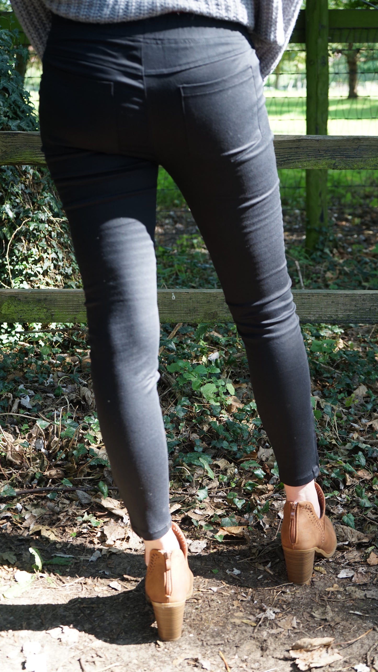 Charcoal & Black Moto Leggings