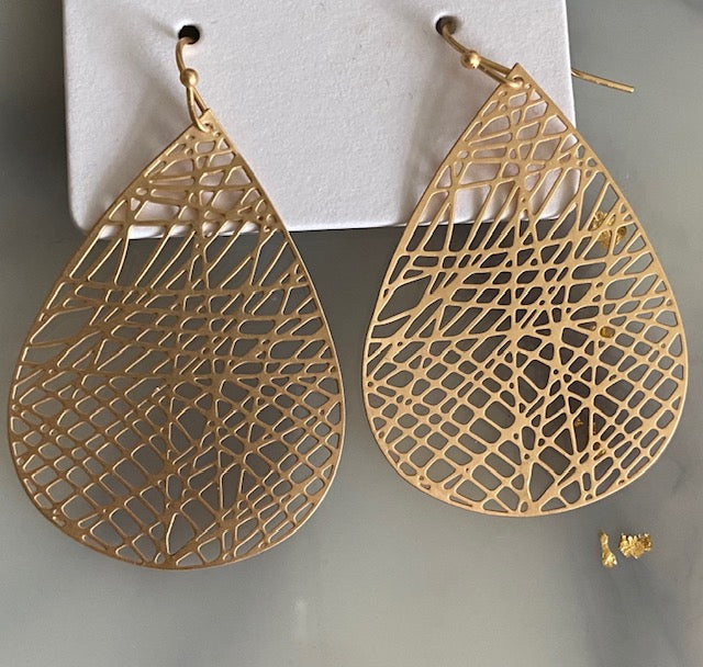 Matte Gold Filigree Earrings