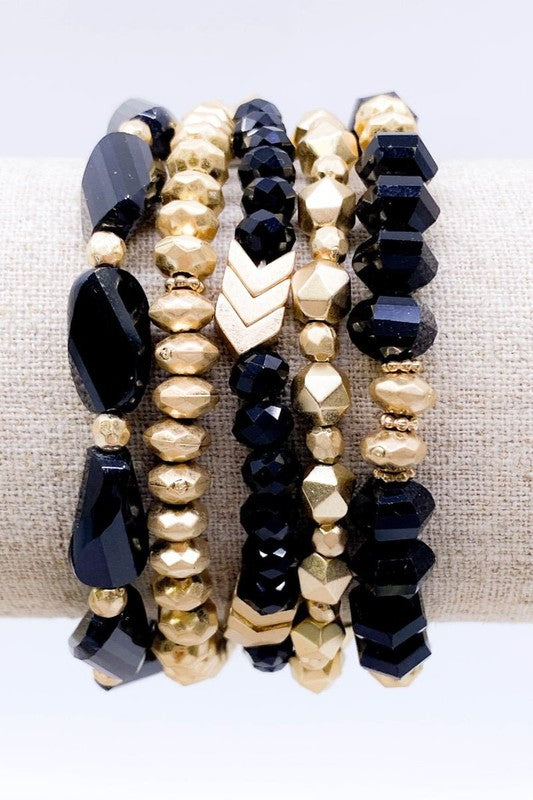 Black Chevron 5 strand bracelet