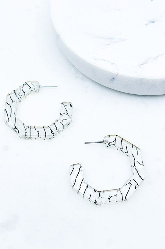 Hexagon Hoop Earrings