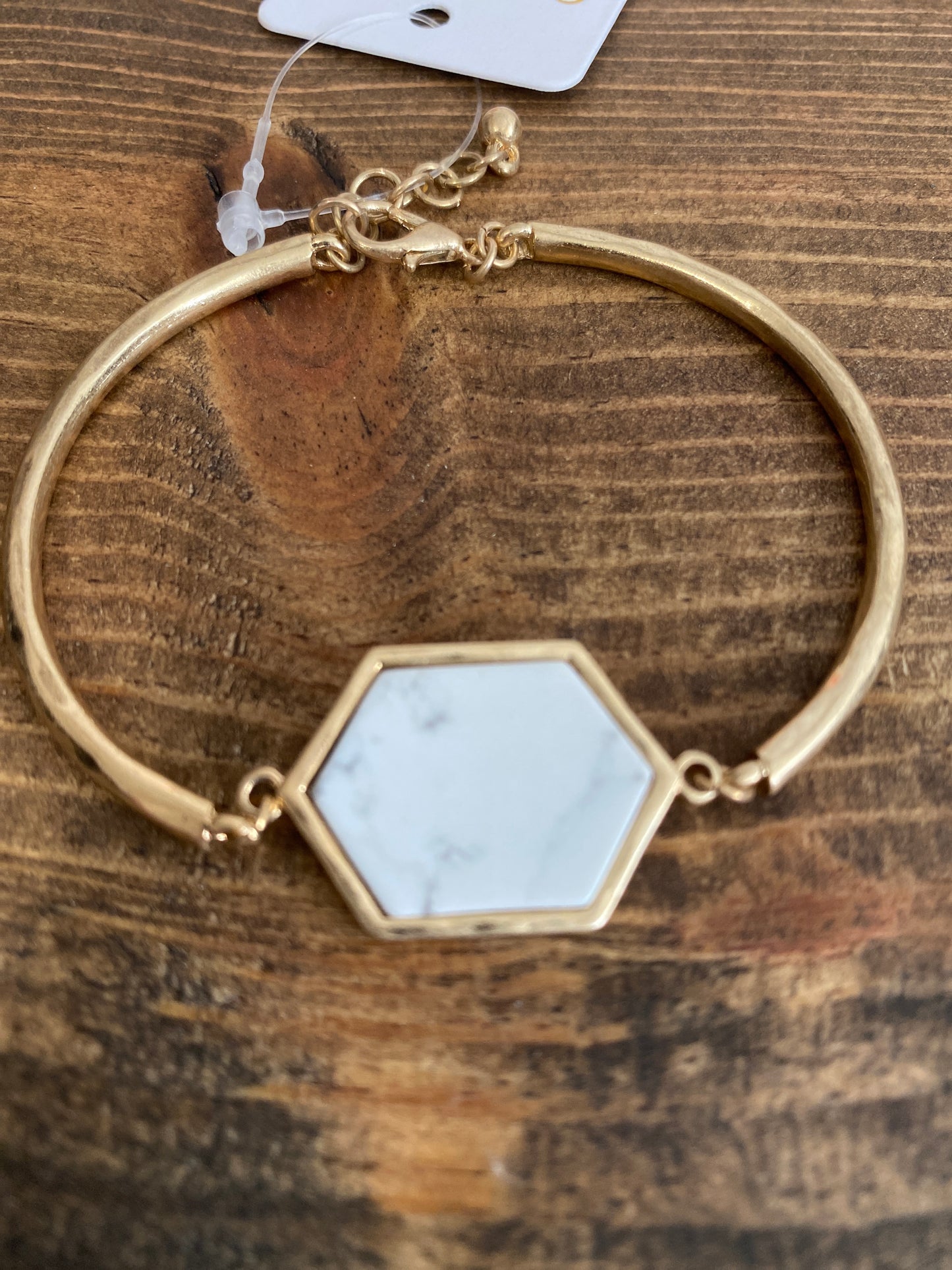 White Marble Gold Bracelet