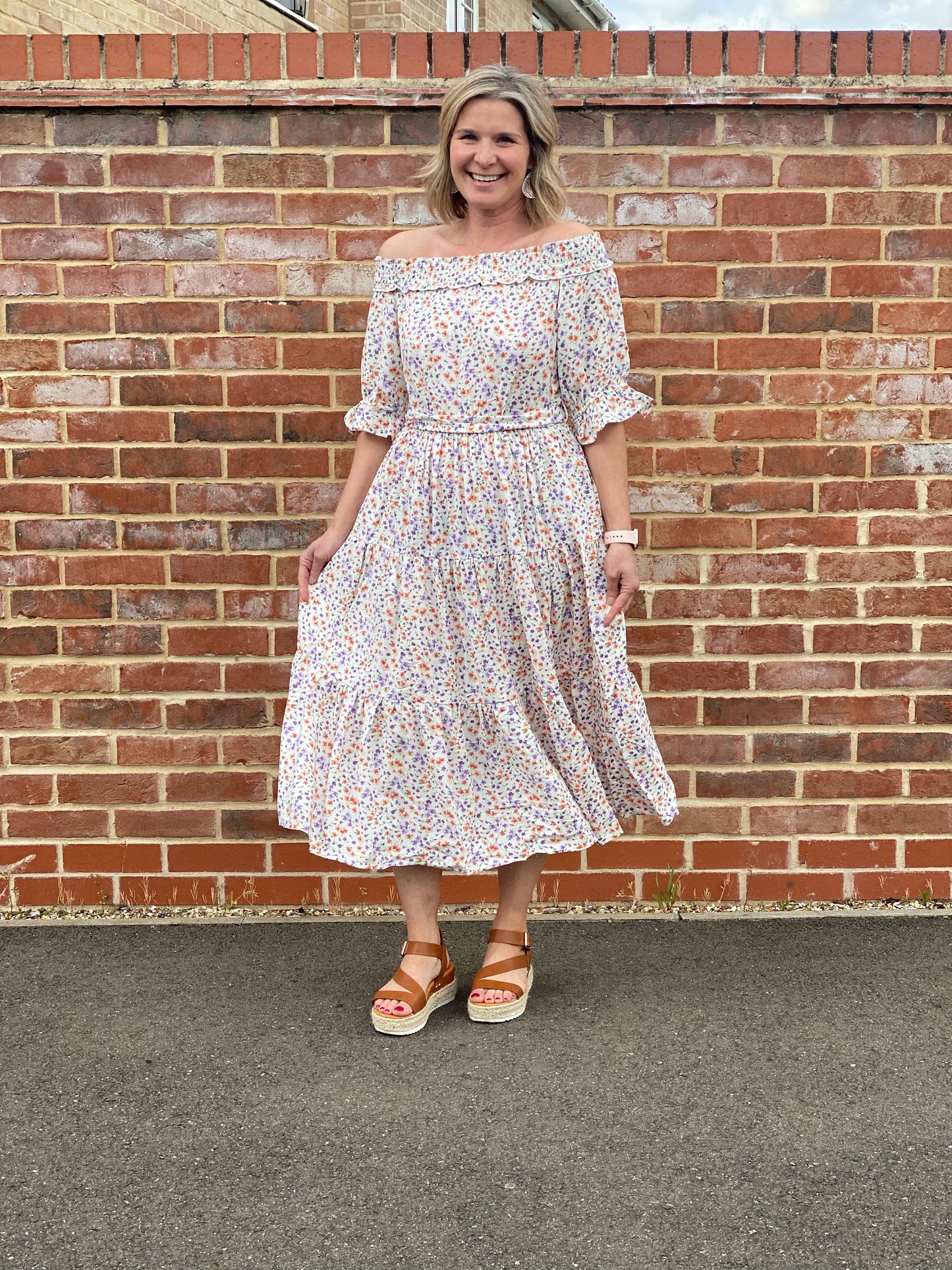 Meredith Off the Shoulder Floral Dress