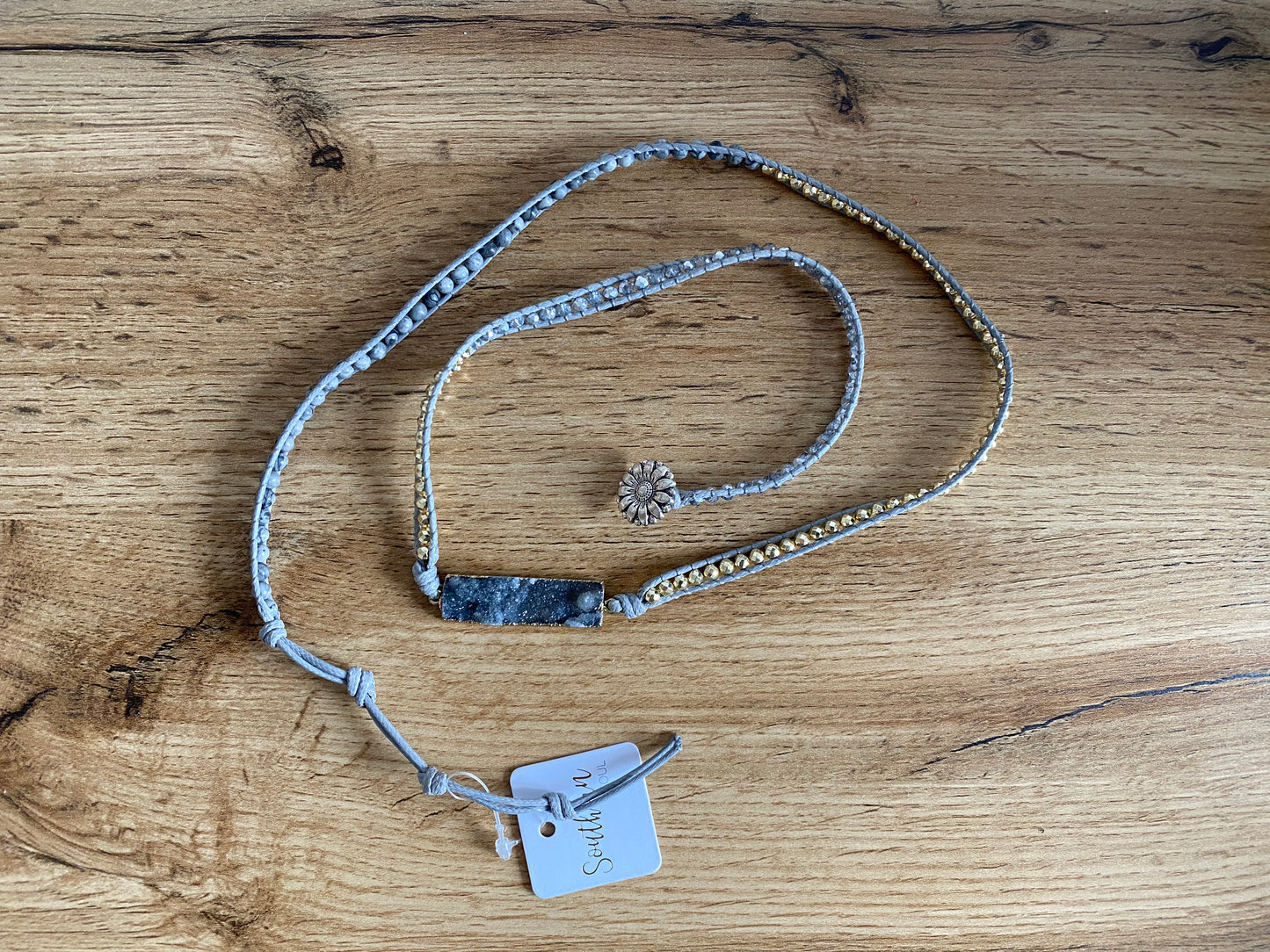 Gray Druzy Wrap Bracelet-Last One!!!