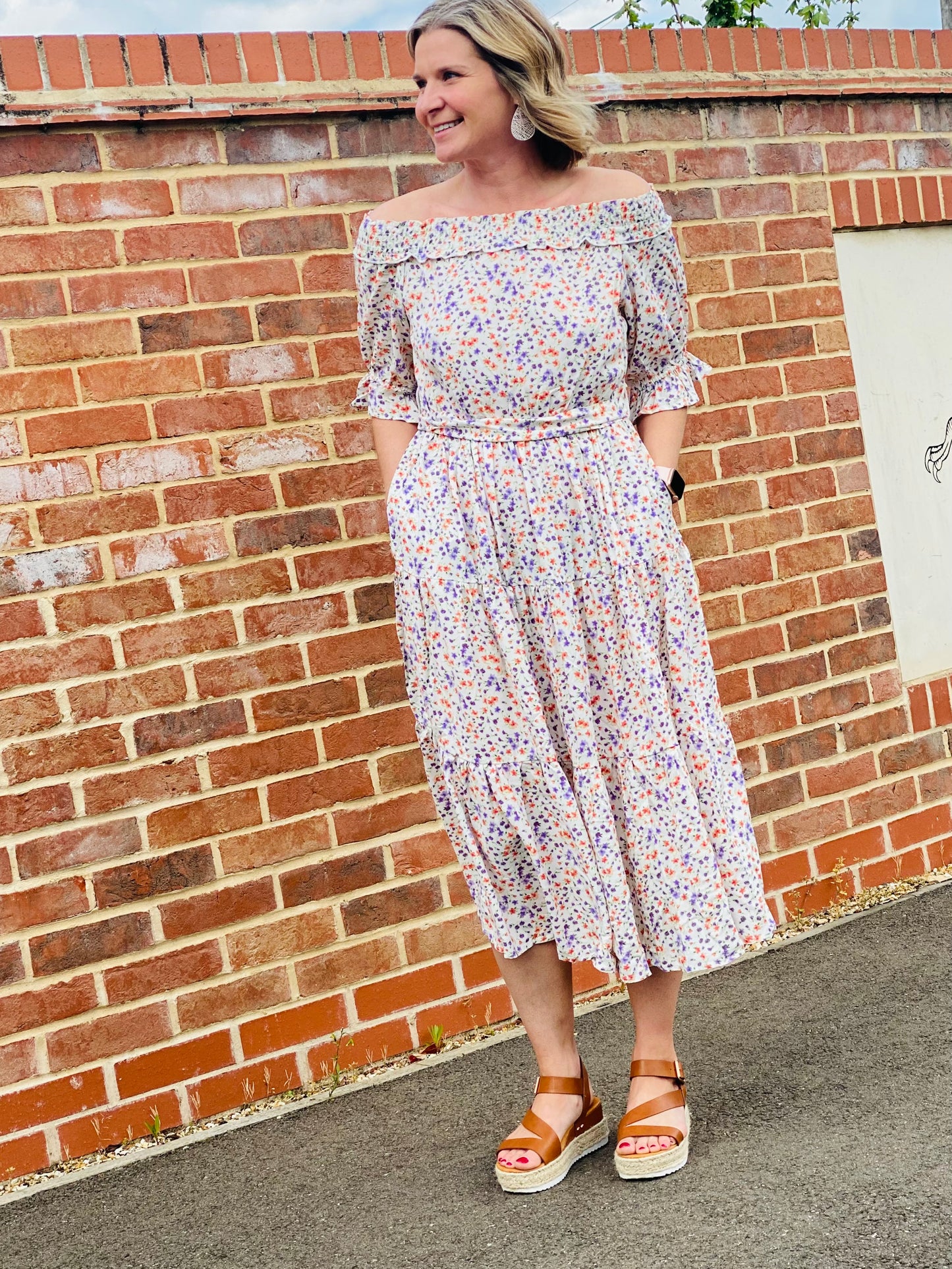 Meredith Off the Shoulder Floral Dress