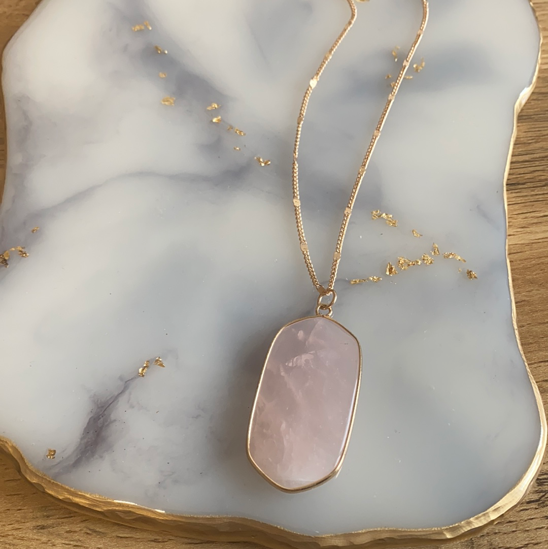 Pink Gem Stone Necklace