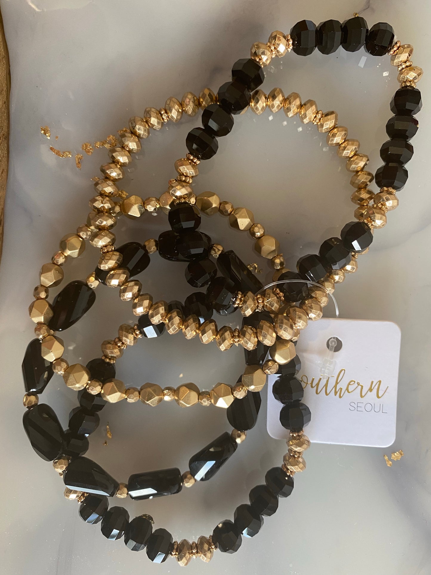 Black Chevron 5 strand bracelet