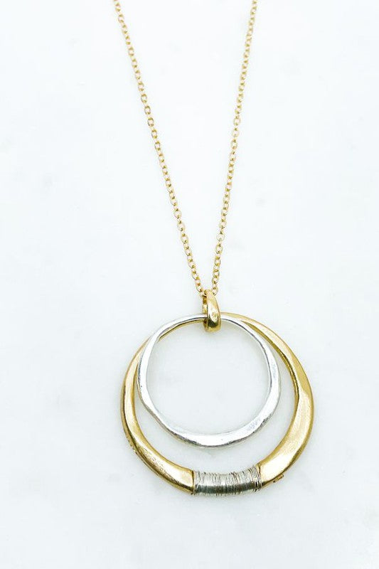 Mixed Metal Wrapped Necklace