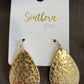 Gold Hammered Tear Drop Earrings