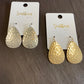 Gold Hammered Tear Drop Earrings
