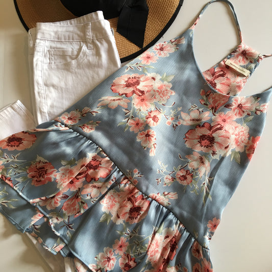 Floral Peplum Tank