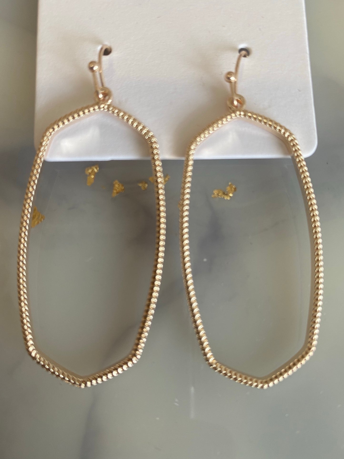 Rose Gold Hexagon Earrings