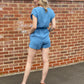 Allison Belted Chambray Romper