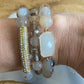 Light gray Glass 3 bead bracelets