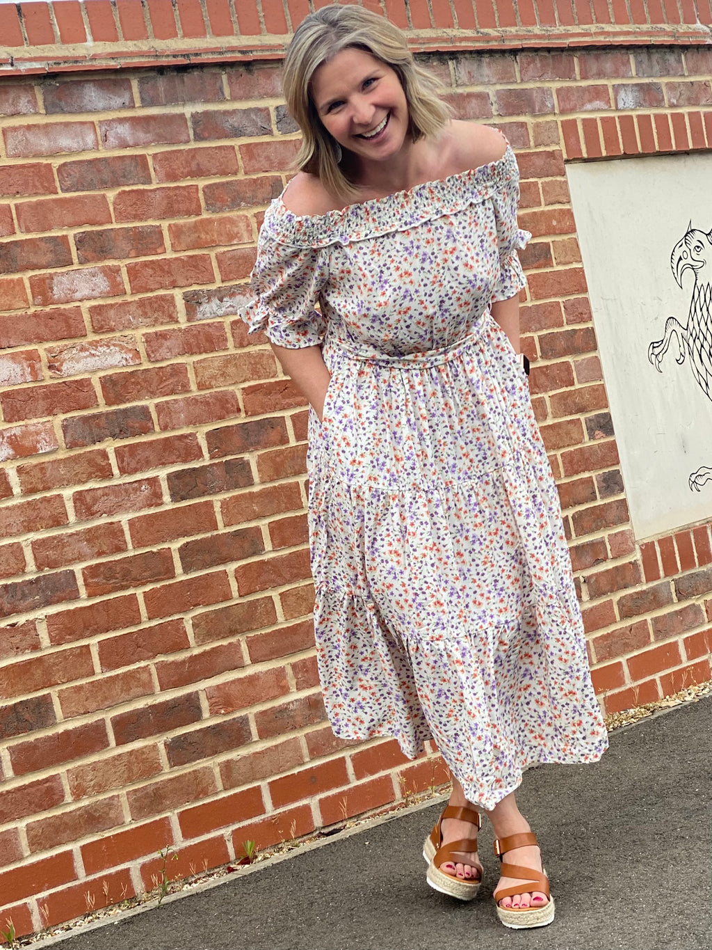 Meredith Off the Shoulder Floral Dress